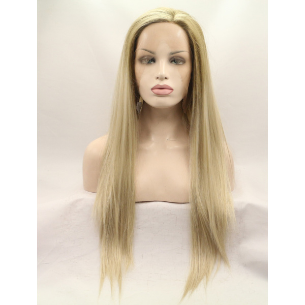 Style Synthetic Long Blonde Lace Front Wig Without Bangs