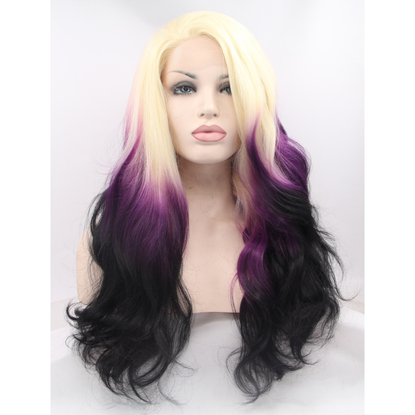 High Quality 26 Inches Colorful Lace Front Curly Wigs